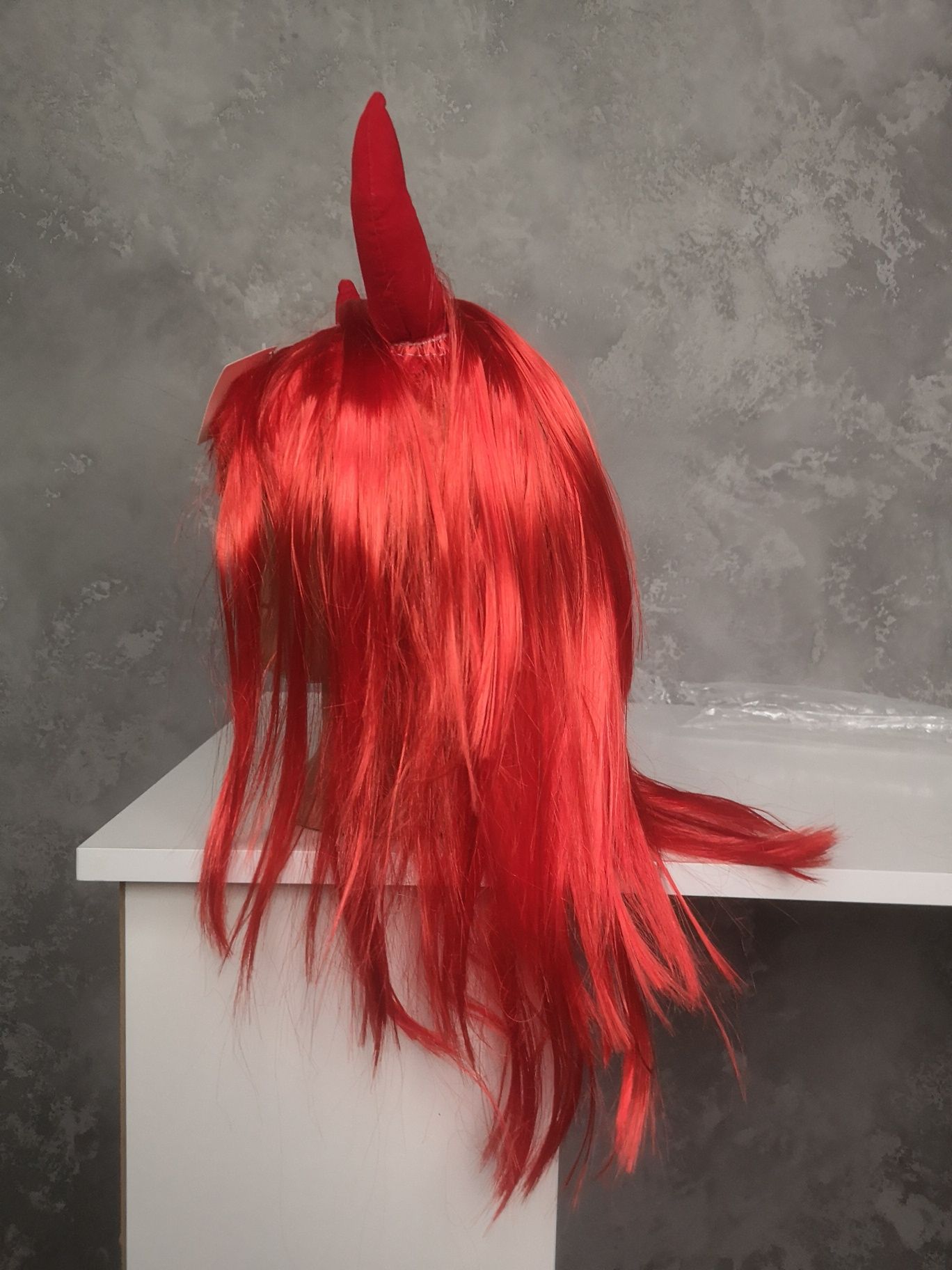 Карнавальный парик чертик дьявол рожки рога косплей хелоуин хэлоуин