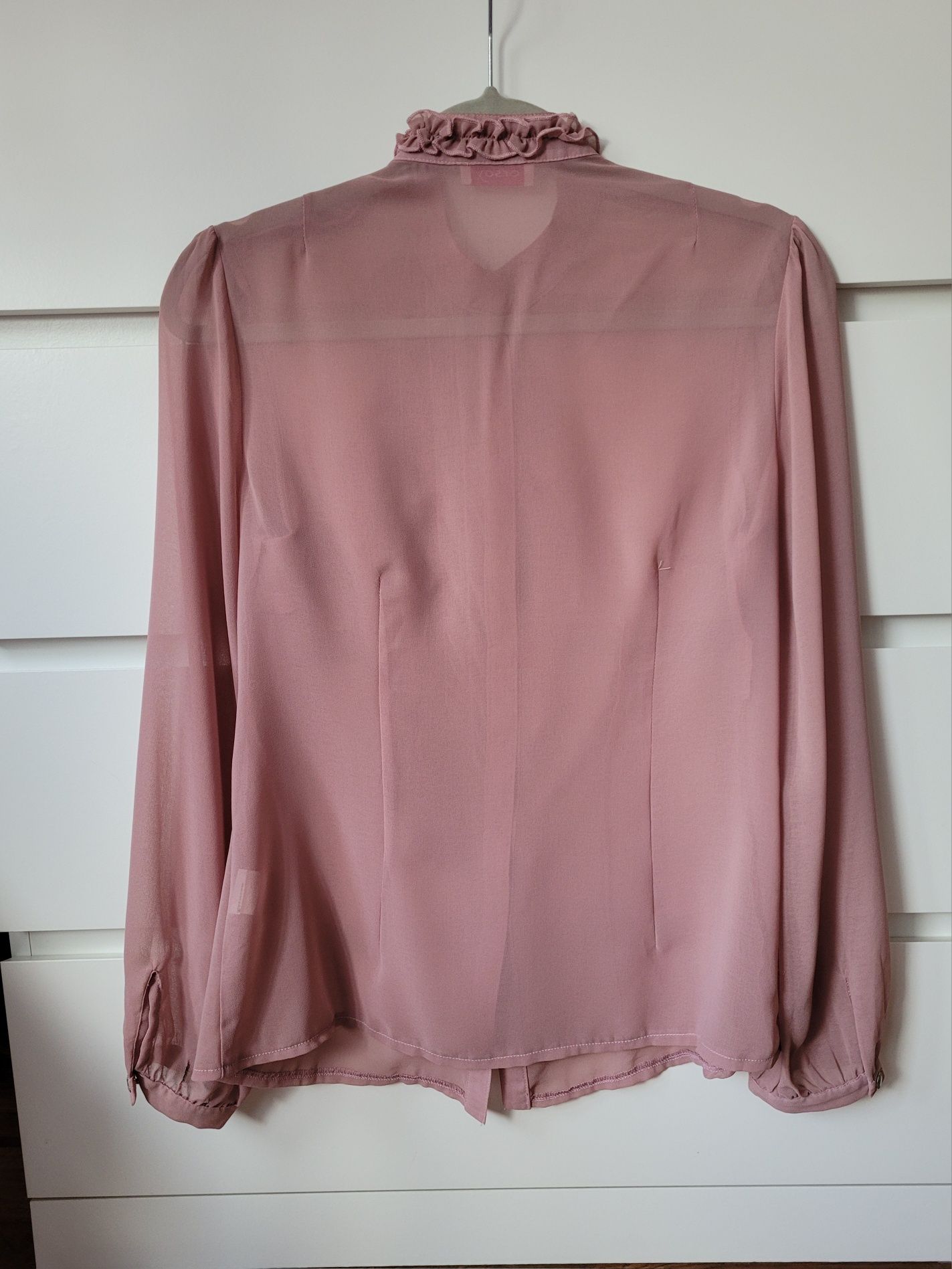Elegancka bluzka koszula z żabotem mgiełka Orsay