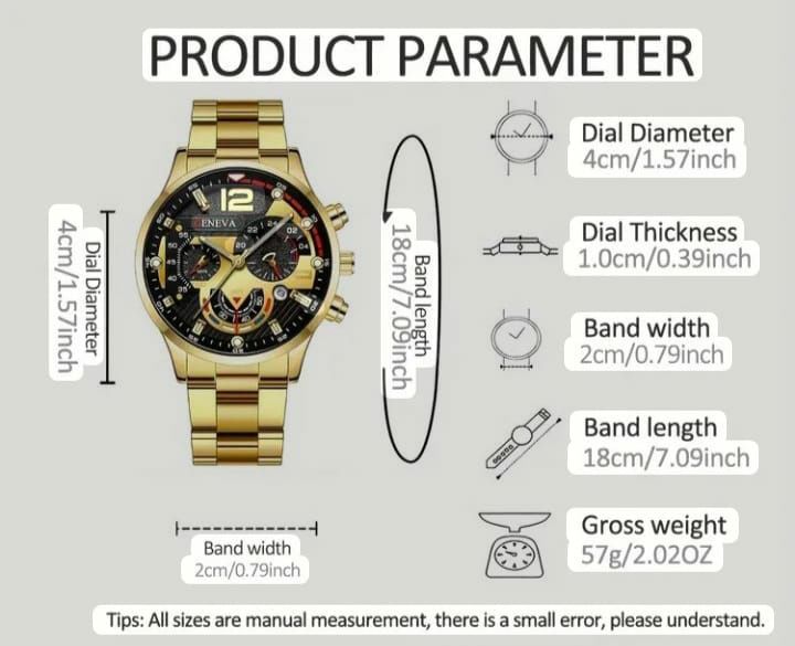 Распродажа : Мужской набор часы Geneva + браслет + перстень +цепочка с