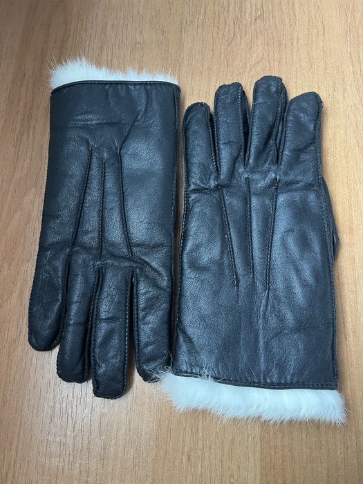 Перчатки мужские. Кожа, натуральный мех. Размер 11.