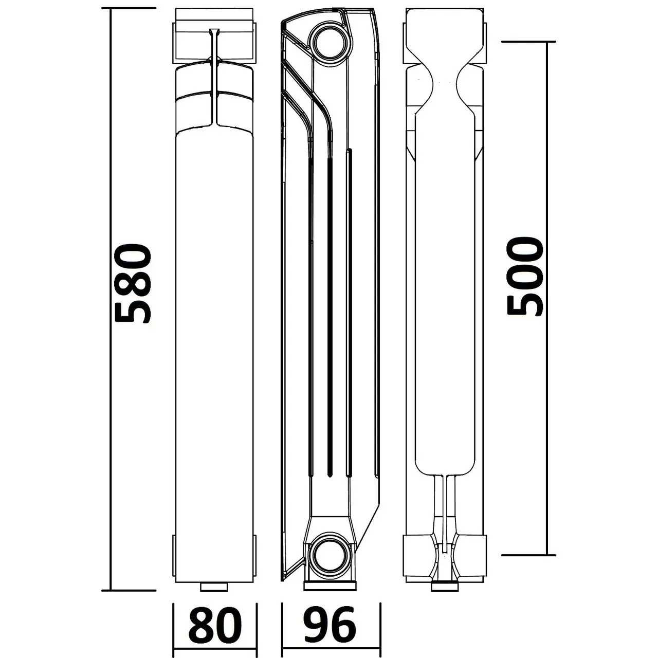 Радиатор биметаллический  GALLARDO BIPOWER 500/96 (кратно 10)