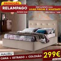 CAMA MALIBU + ESTRADO + COLCHÃO  299,00€