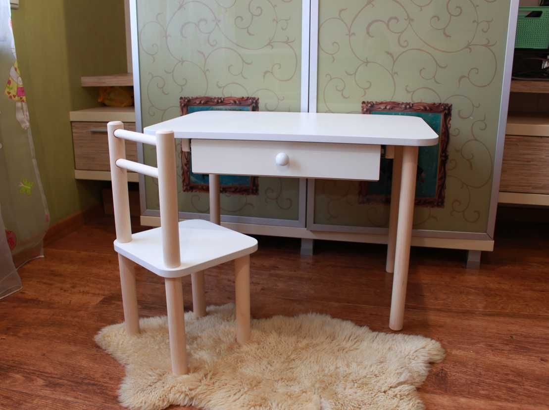 Стол стульчик деревянный детский для сада столик новый с ящиком