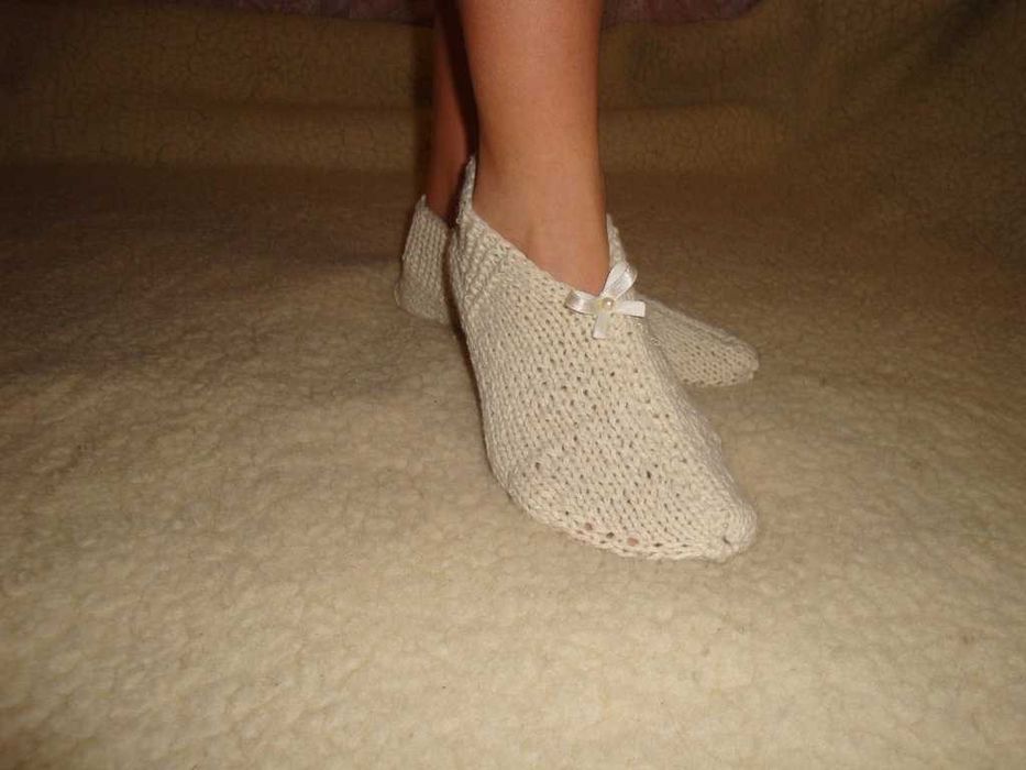 Handmade домашние тапочки следки носки шерстяные, ручная работа винтаж