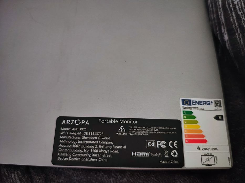 Monitor przenośny. Arzopa oled 13.3 cala