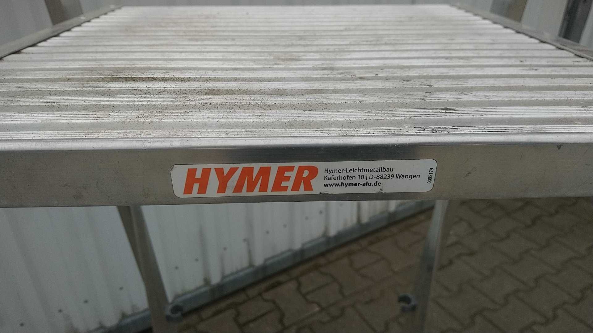 HYMER Drabina Platformowa z poręczą na kołach podest 1,18m wys.