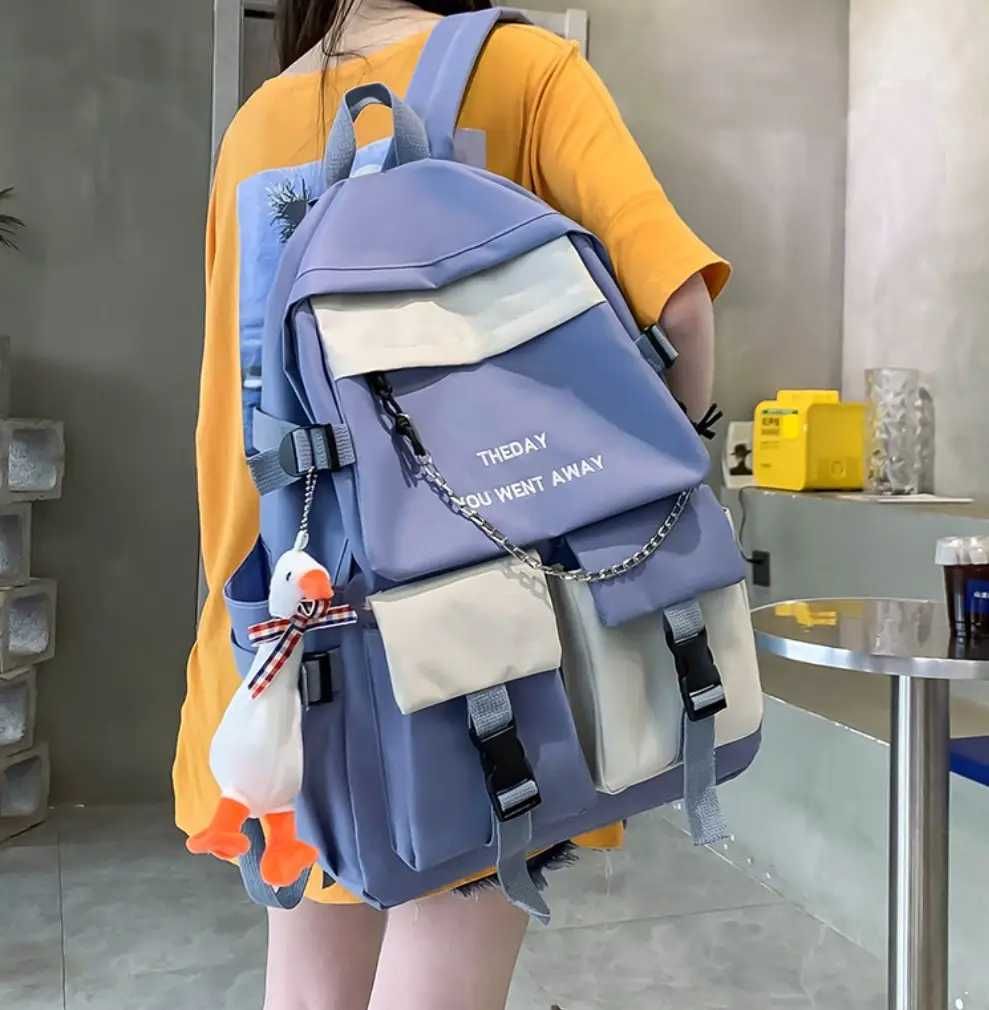 Стильный школьный комплект для девочек 4 в 1. Рюкзак,сумка, косметичка