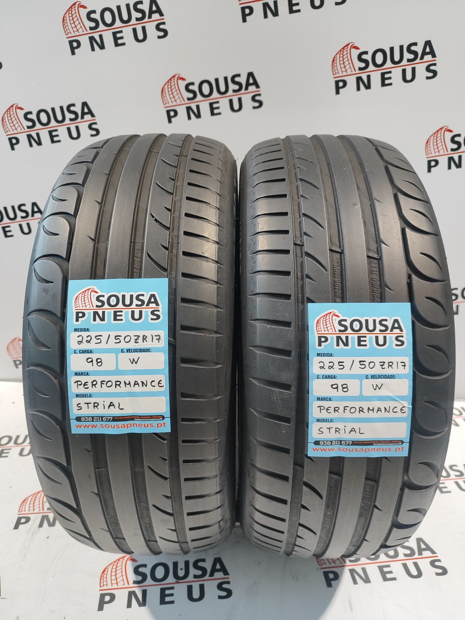2 pneus semi novos 225-50R17 Performance- Oferta dos Portes