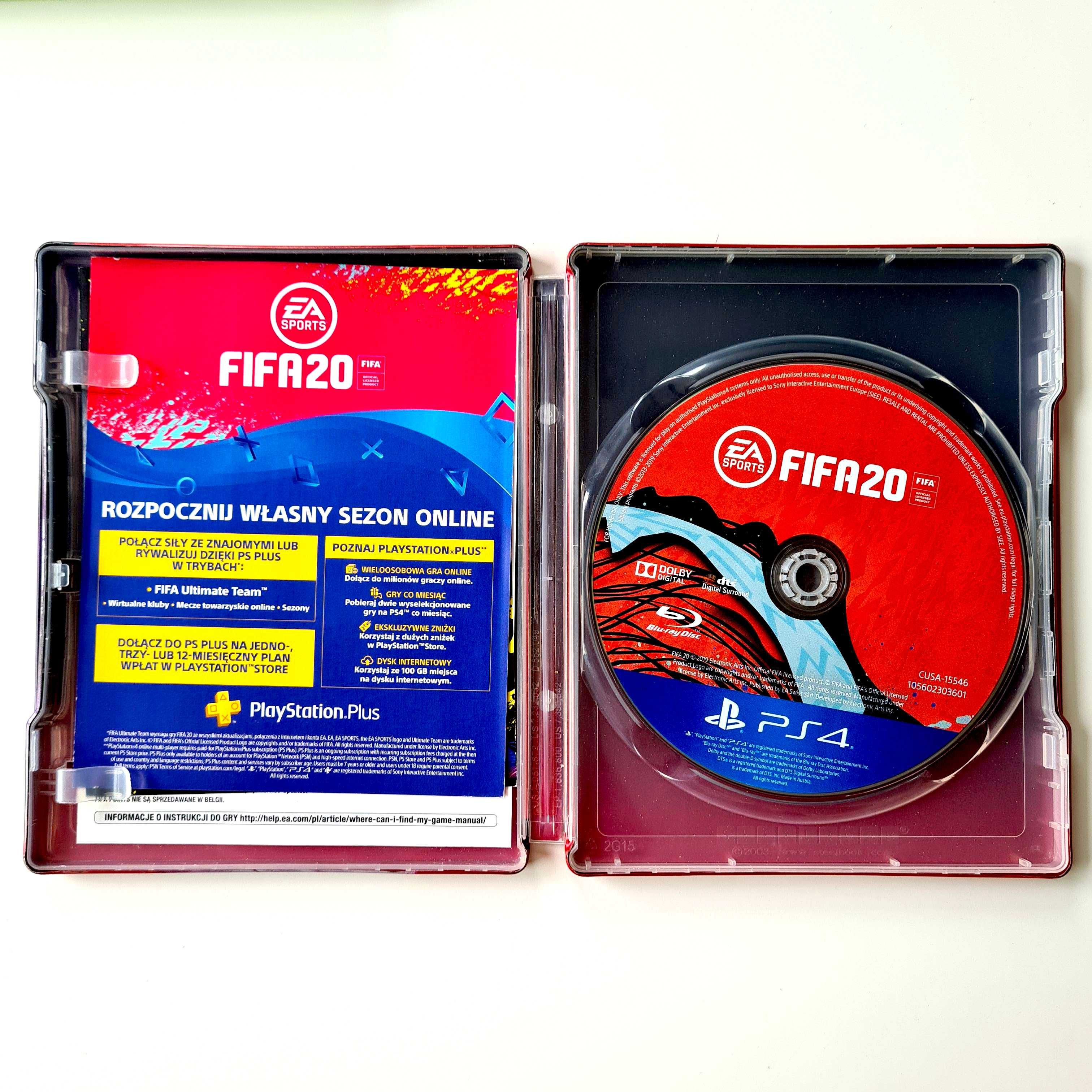 Fifa 20 PL Ps4 Polski Dubbing 2020 STEELBOOK