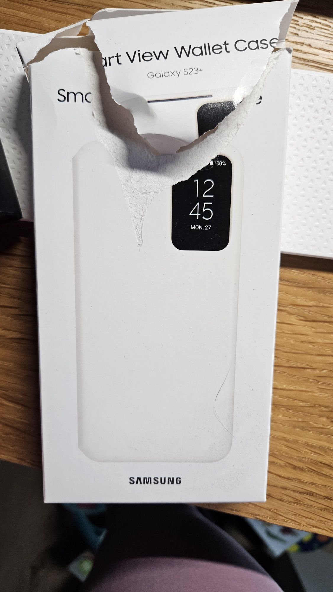 Etui Samsung Smart View Wallet Case do Galaxy S23 Plus, kremowe