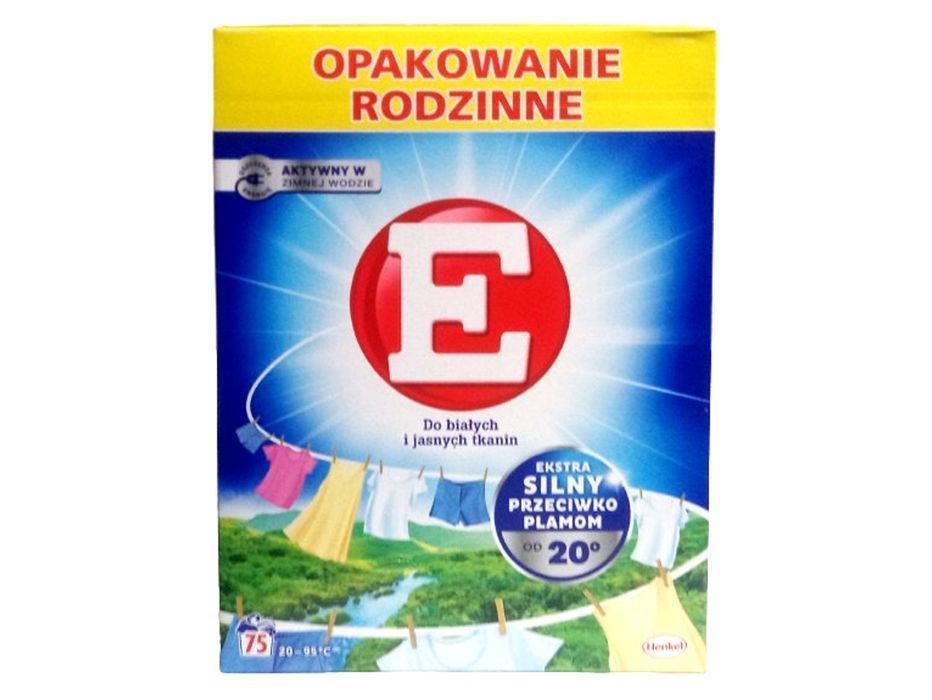 Proszek E do białych i jasnych tkanin 4,5kg 75prań