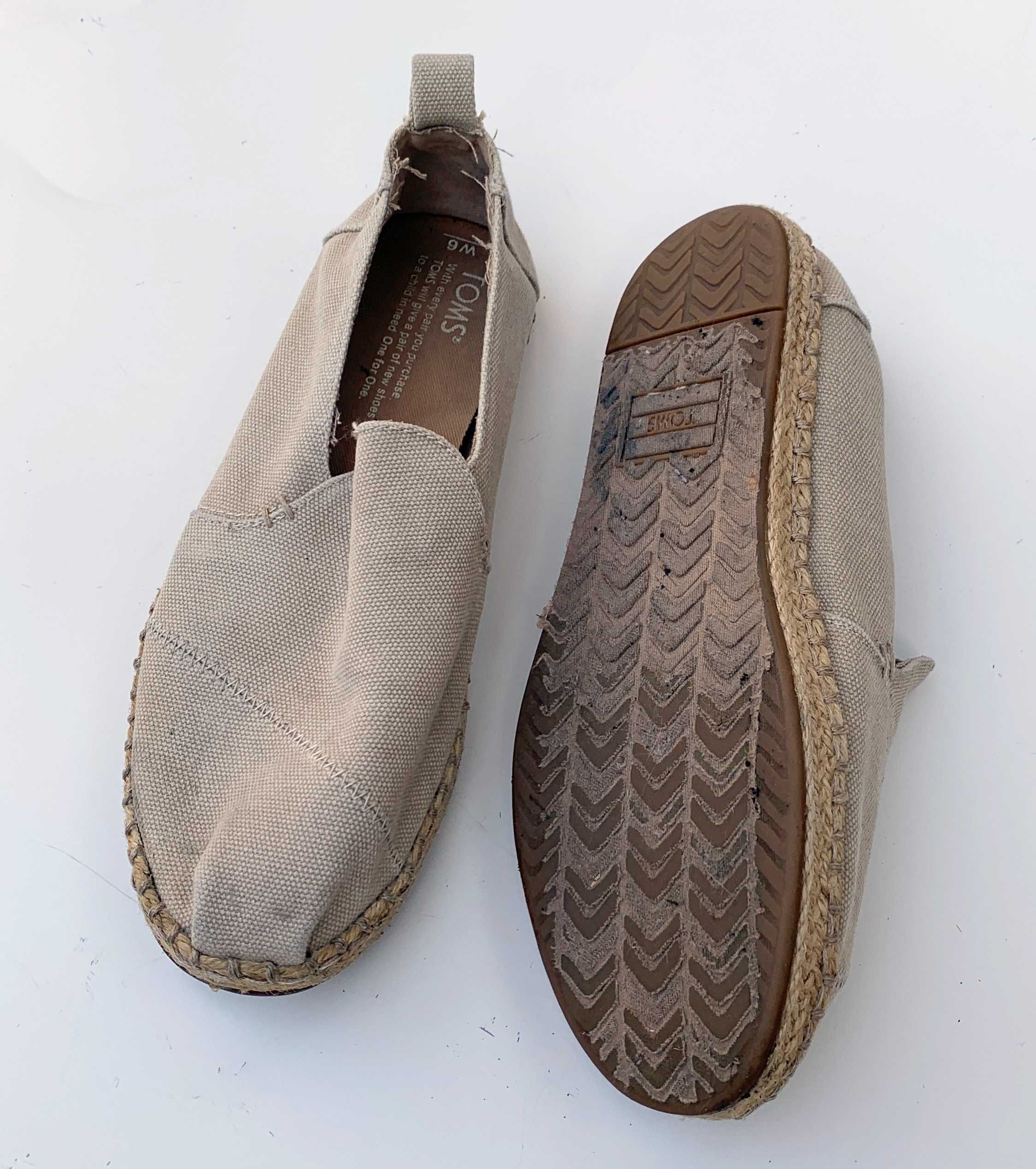 Espadryle Toms Beżowe Beż W6 36,5 Słomkowe Tenisówki