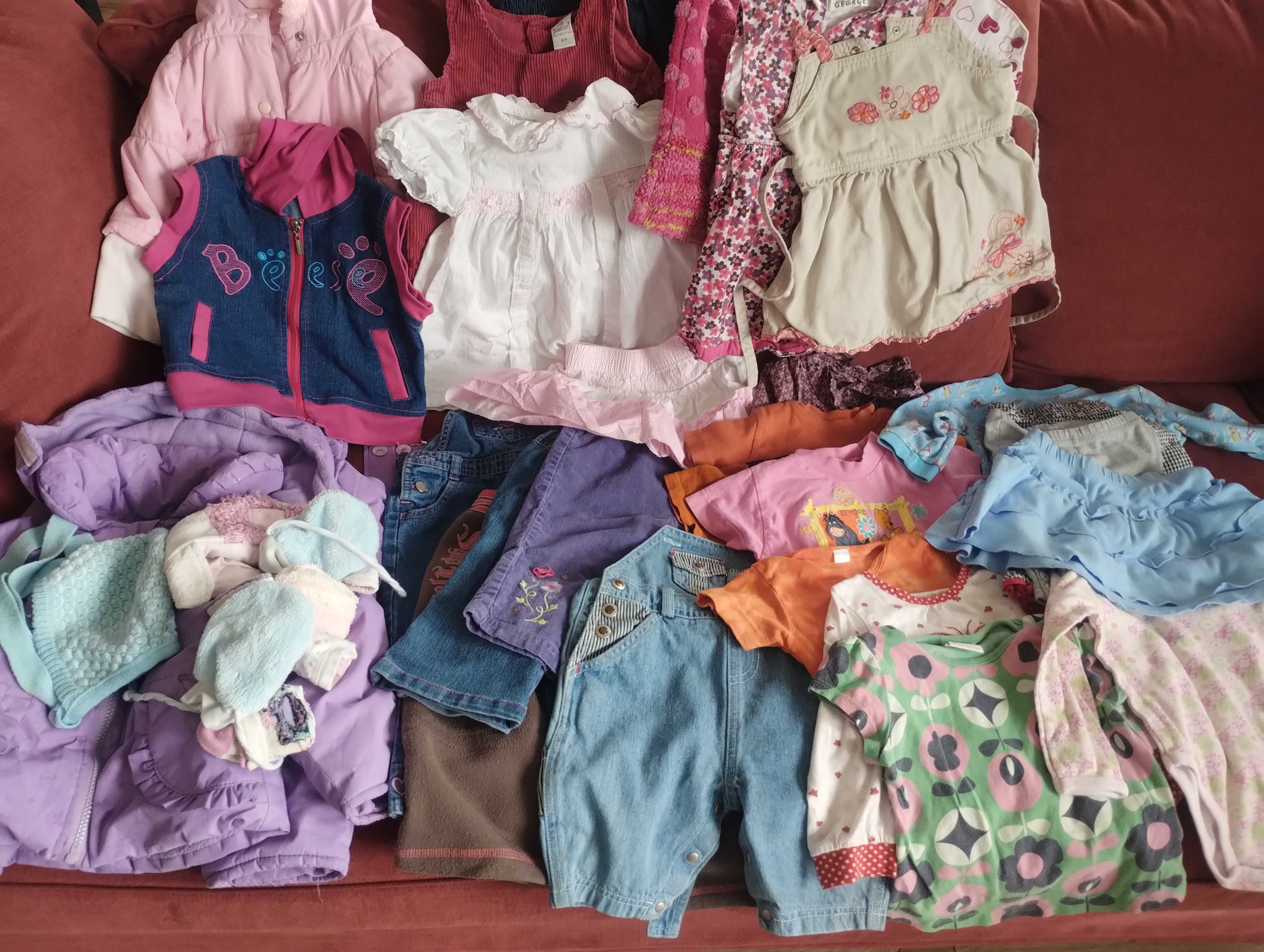 Ubranka dziewczynka 3-12m. zestaw paka 131 sztuk