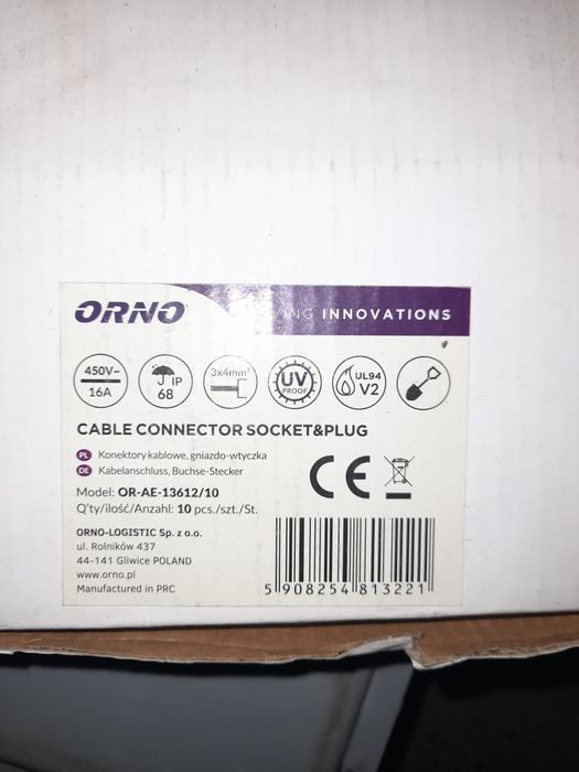 Konektor kablowy gniazdo i wtyczka Orno OP-AE 13612 IP68 21szt 100zł!