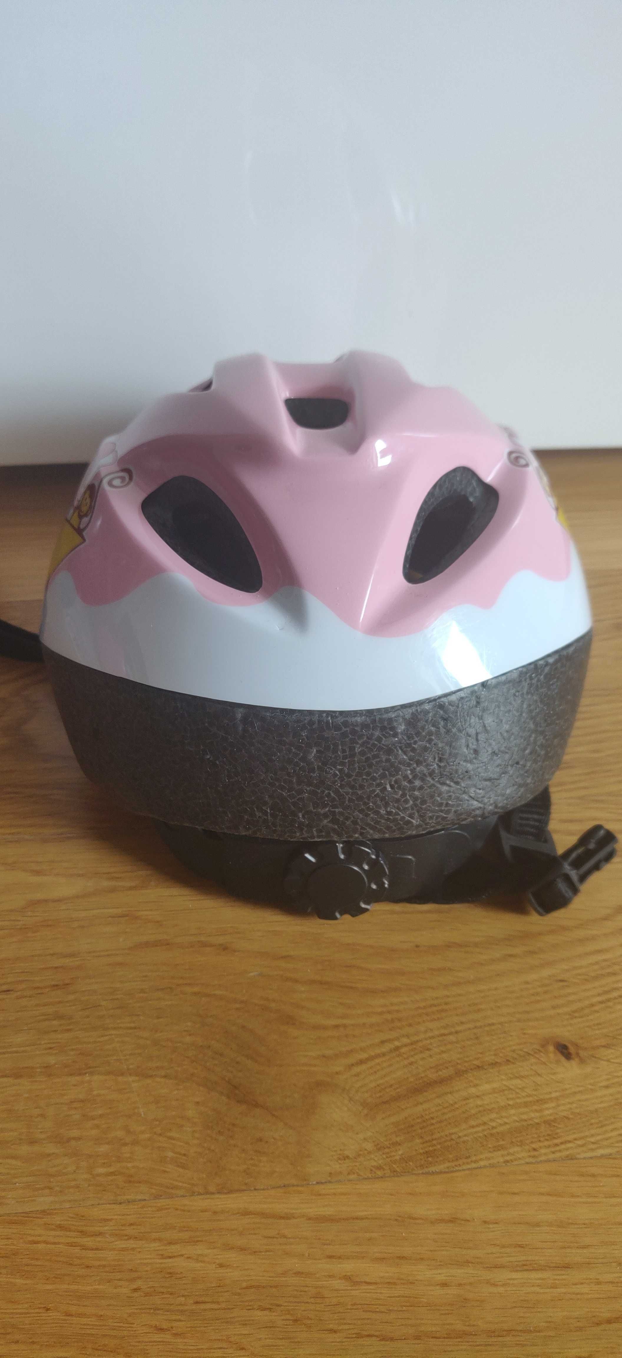 Różowy kask rowerowy dla dziewczynki BTWIN 46-53cm