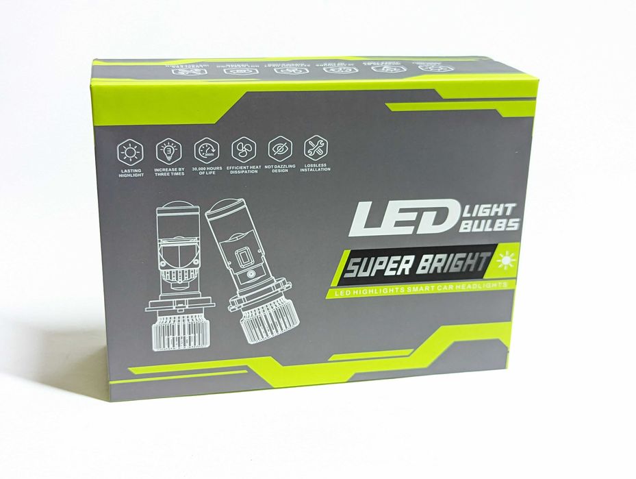 компактная Мини линза Н4, H4 с линзой вольтаж 9-12-24-32V 100 ватт LED