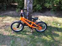 pomarańczowy rowerek dziecięcy M-bike Qki 16