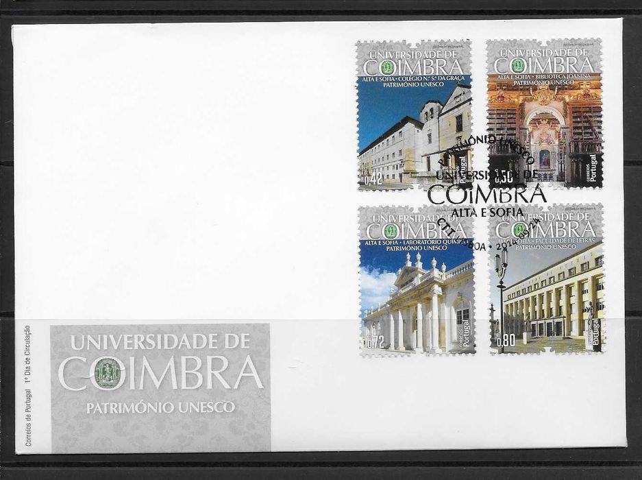 FDC Universidade Coimbra serie 4500 a 4503 - ano 2014