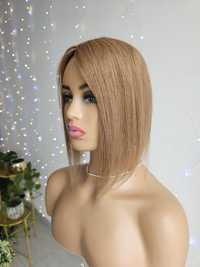 Topper z włosów naturalnych Monika orzechowy blond 35 cm