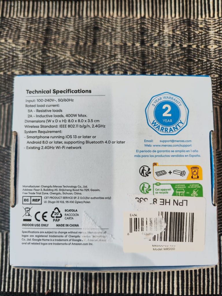 Sterownik rolet Meross MRS100EUGM WiFi