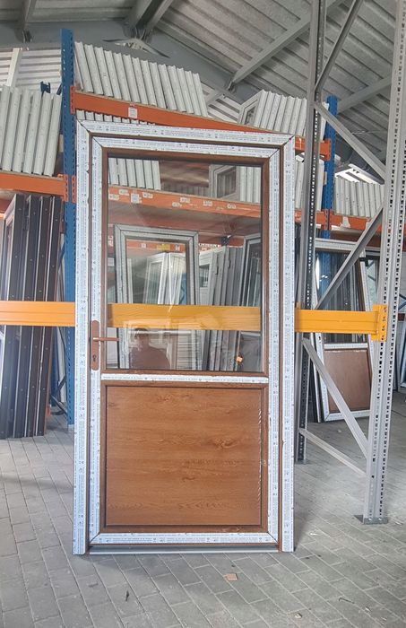 DRZWI Kacprzak 90x210 ZEWNĘTRZNE PCV Sklepowe Złoty dąb Lider OLX