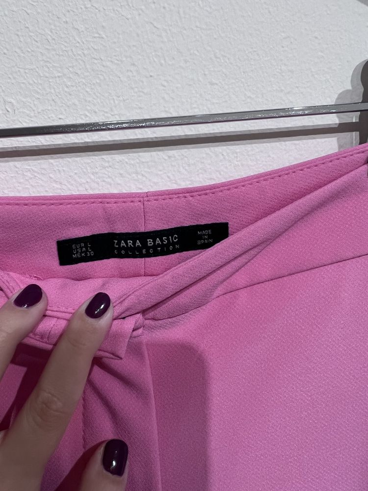 Рожеві брюки Zara кюлоти кюлоты