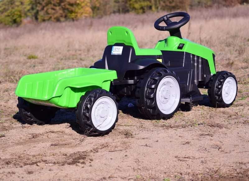 BAWIBUS.PL koparka TRAKTOR na akumulator Z PRZYCZEPĄ dla dzieci autko