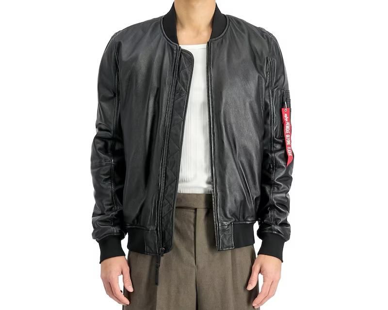 Куртка Alpha Industries MA-1 Leather Bomber - Black