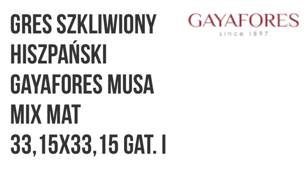1 opakowanie plytek - gres szkliwiony Kod produktu: 168425