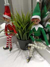 Elf on the shelf niegrzeczny elf czerwony zielony 2szt + sweterki 2szt