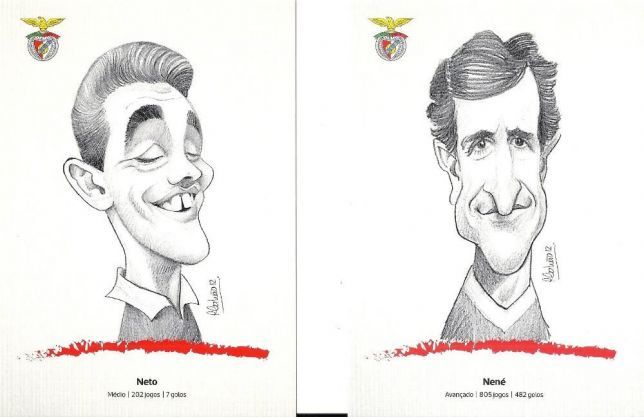 Postais caricaturas jogadores Benfica