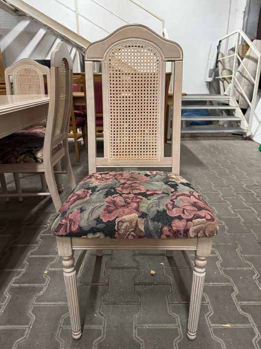 Stół drewniany zestaw stół i krzesła w stylu prowansalskim ecru