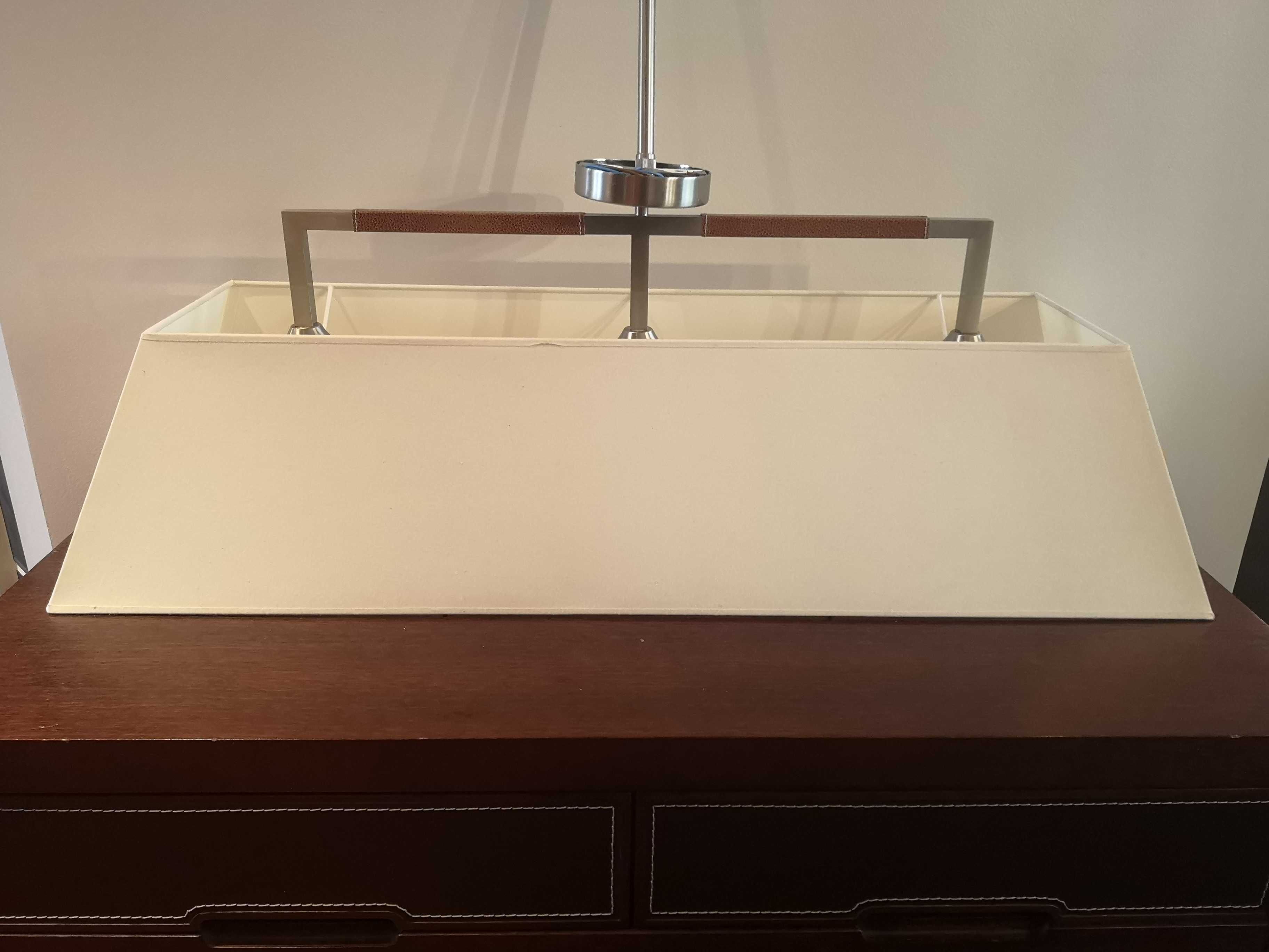 Lampa Wisząca Bover Tau 3x 46W E27 Nikiel Beżowa Kolonialna