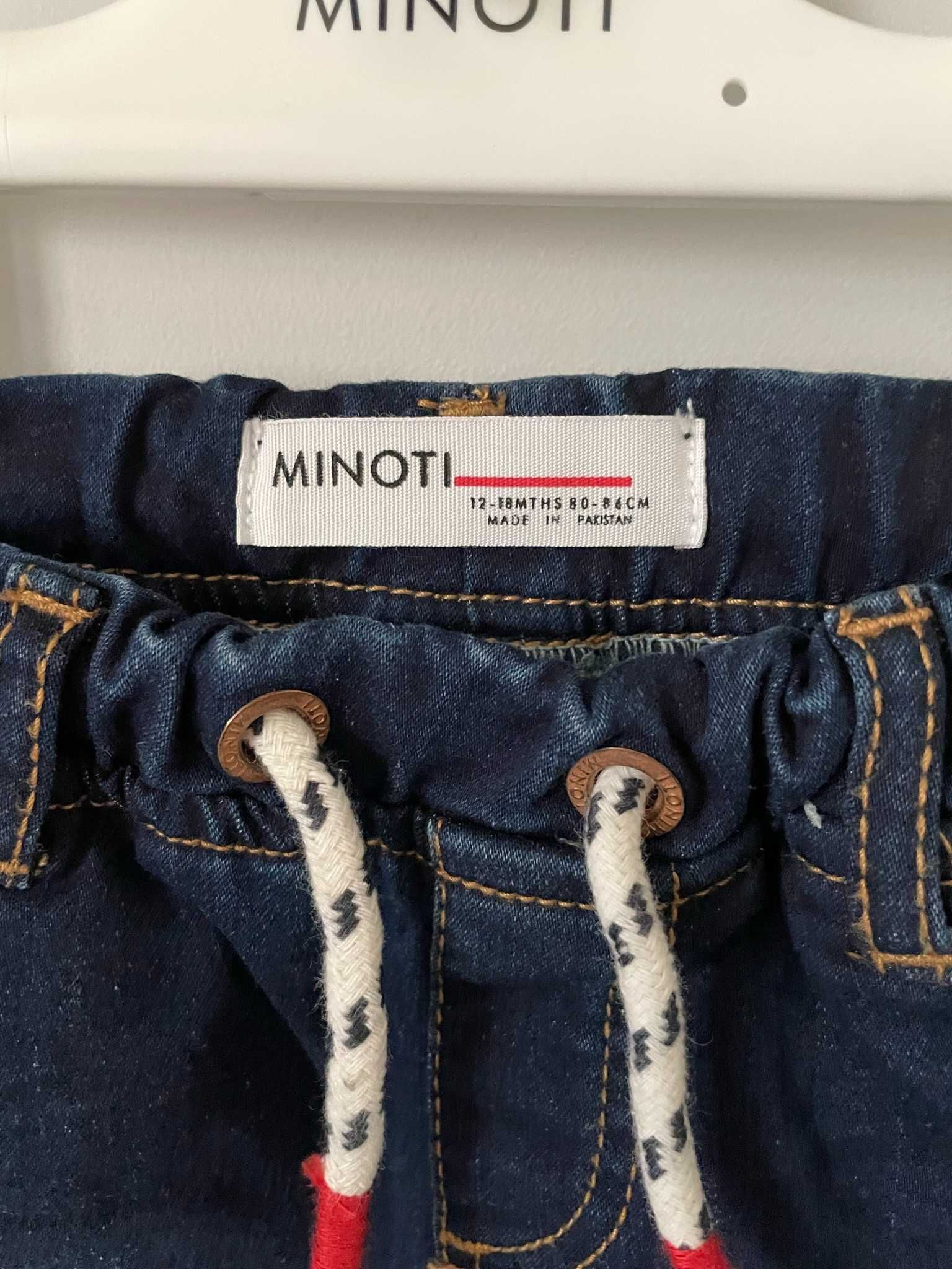 krótkie spodenki niemowlęce jeansowe minoti 80