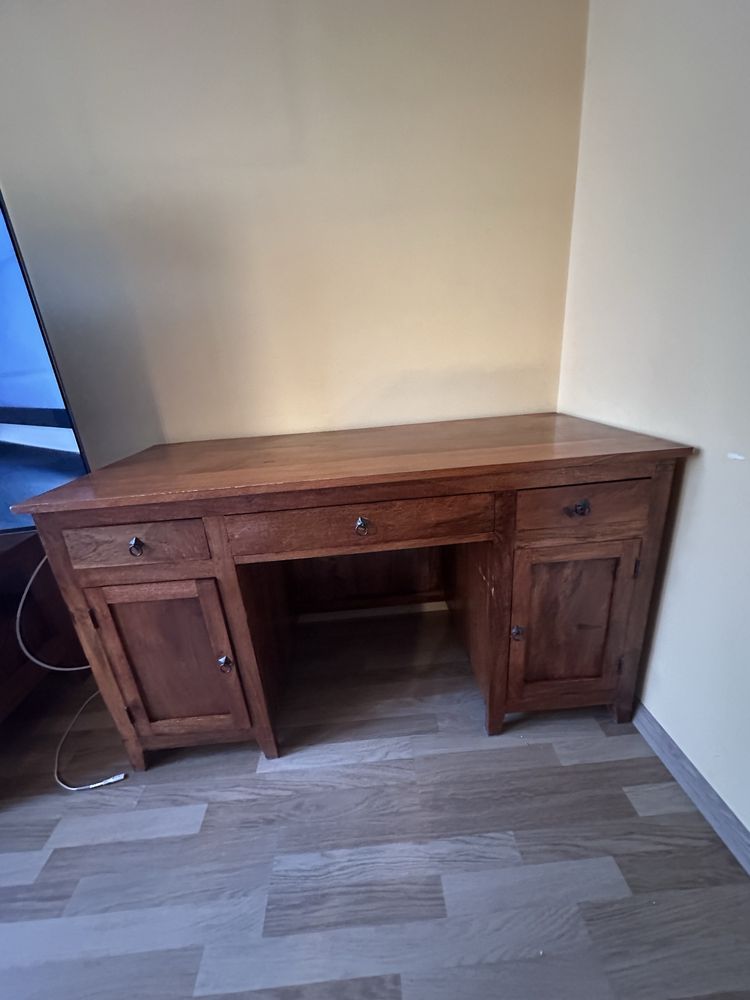 Biurko kolonialne lite drewno
