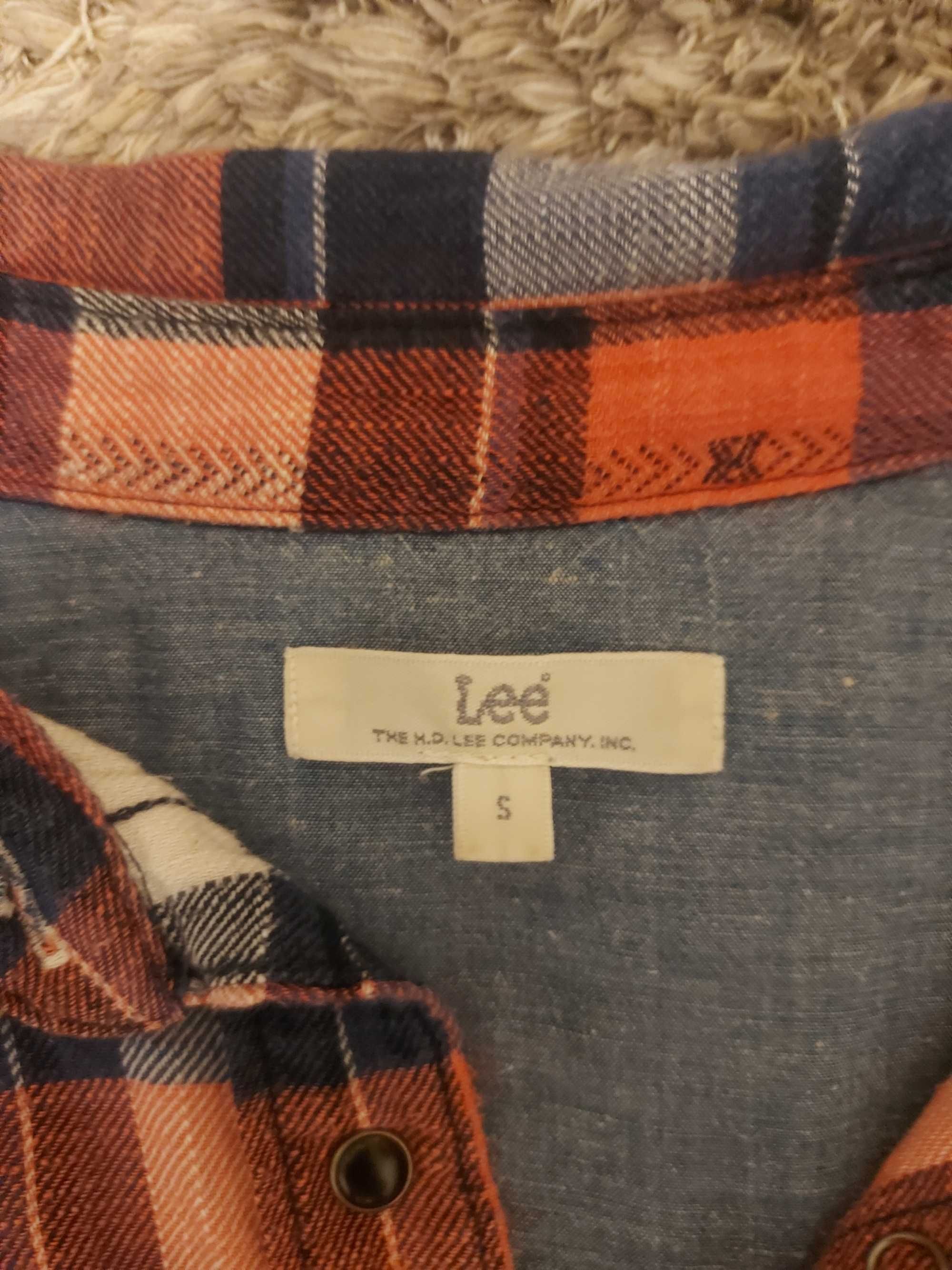 Koszula Lee w kratkę bawełniana rozm. S, M. 100% bawełna