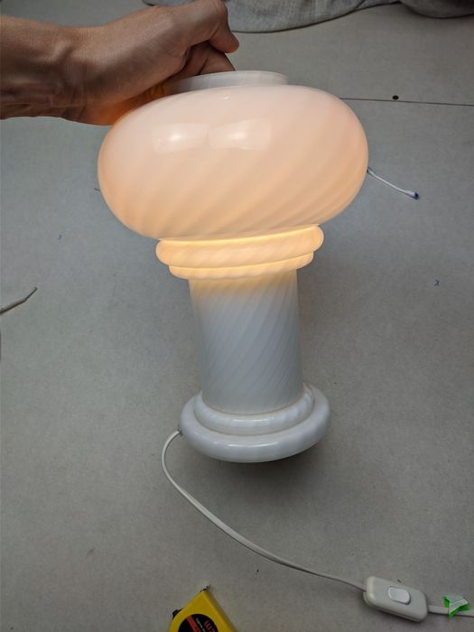 Lampa stołowa vintage grzybek | szkło Murano Space Age | lata 70.