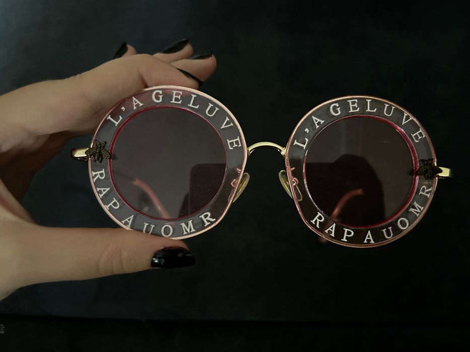 Розовые очки с прозрачными розовыми стеклами