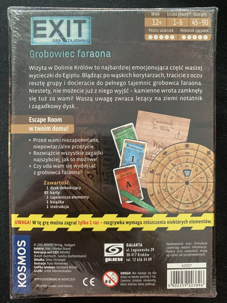 Exit grobowiec faraona  gra dedukcyjna gra tajemnic