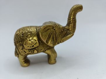Mała figurka mosiężna słoń z trąbą do góry
