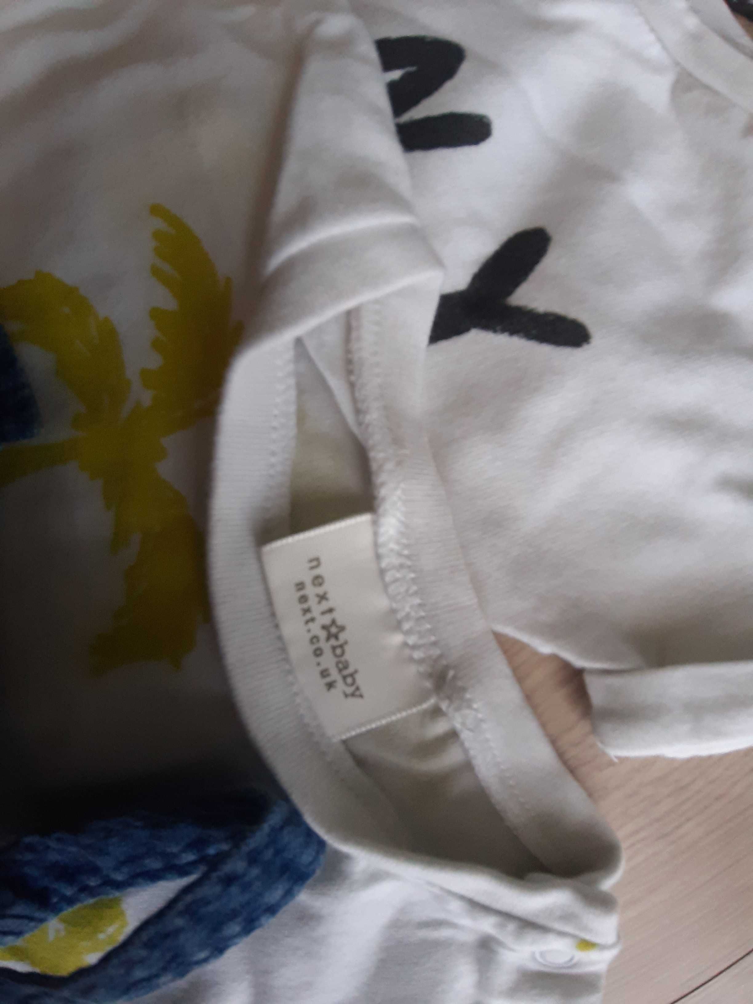 Bluzeczki t-shirty, spodnie ogrodniczki niemowlęce 56/62 NEXT