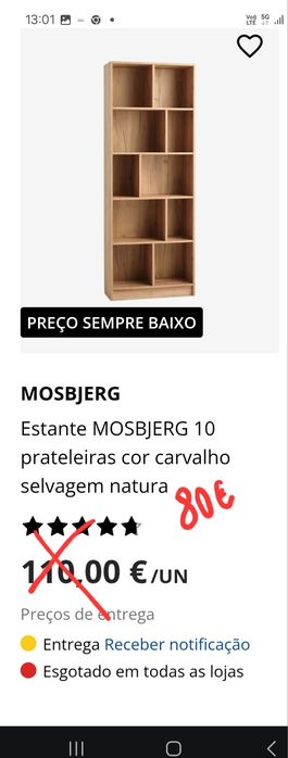 2 Estantes em Carvalho
