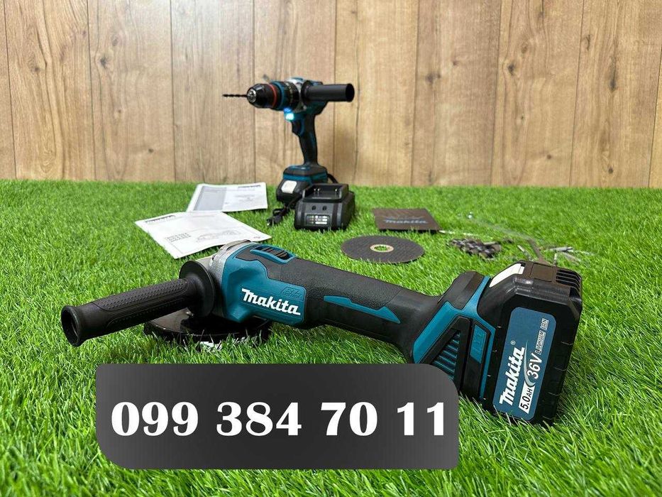 Набор акумуляторный Makita Шуруповерт + Болгарка Безщітковий 36V 5Ач