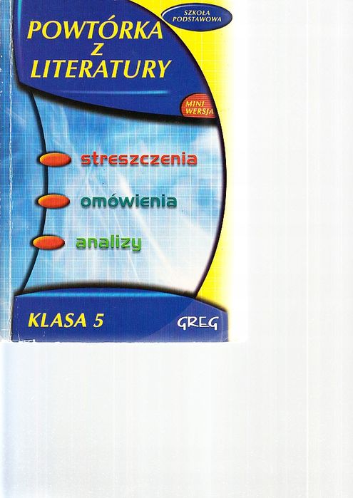 Ściąga Powtórka Z Literatury Klasa 5 Greg Aldona Szóstak