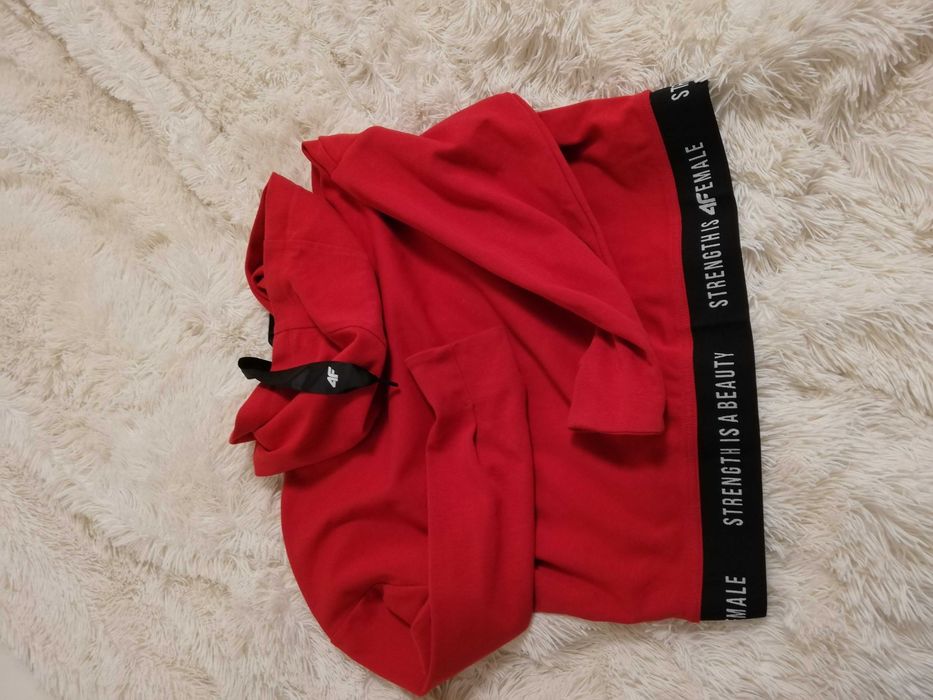 bluza 4F M 38 czerwona z kapturem