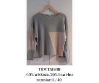 Jasny sweter, 60% wiskoza, 20% bawełna, Tom Tailor, rozmiar L