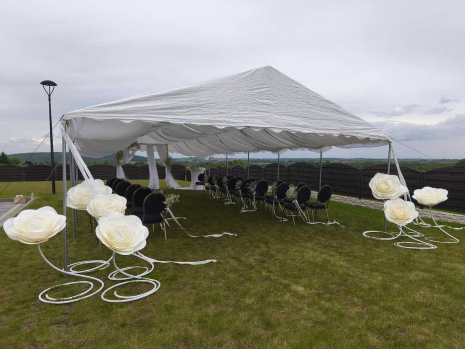 Namioty z pełnym wyposażeniem! Ścianka kwiatowa! Napis LED! Candy Bar!