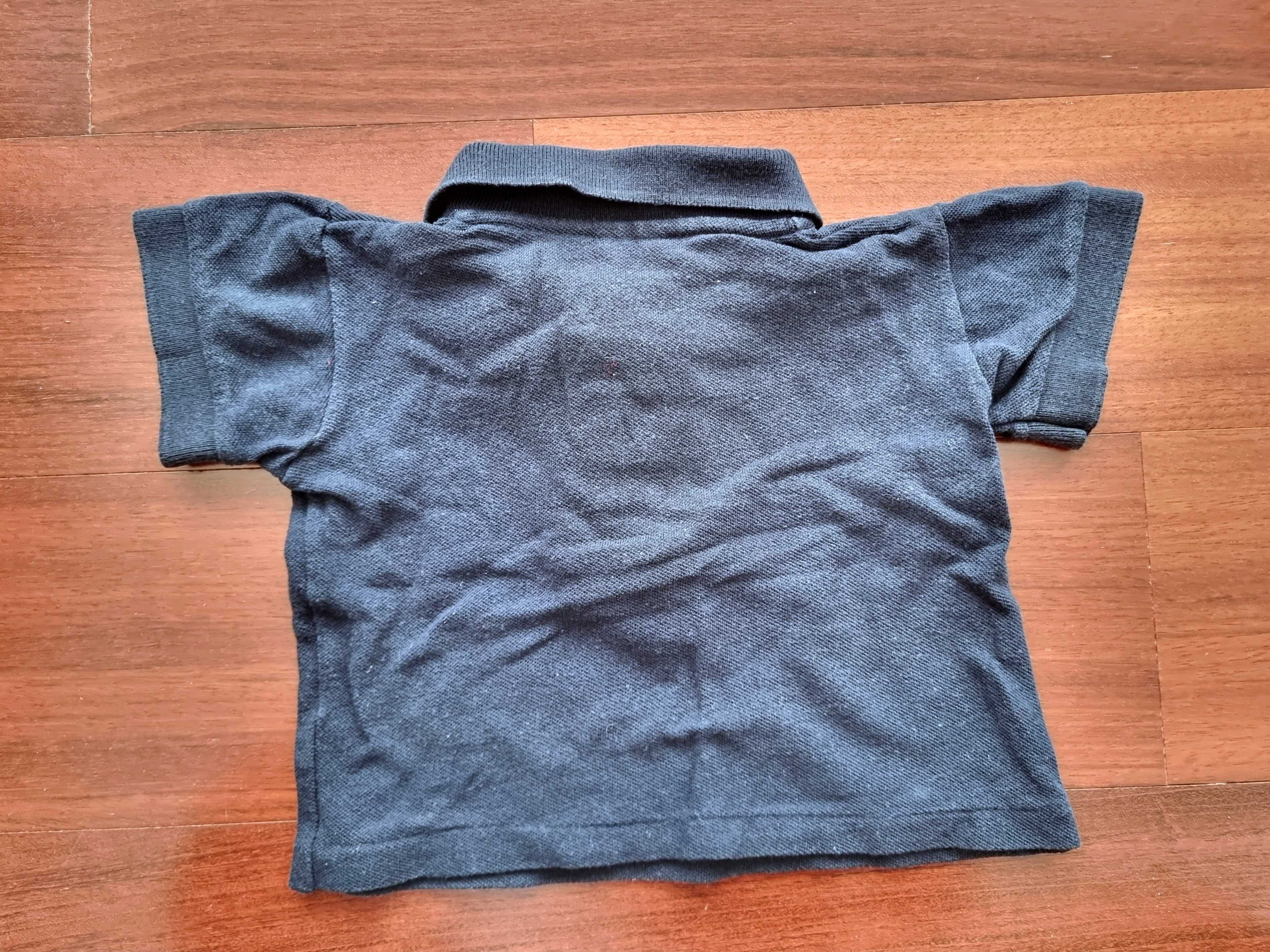 Polo azul escuro de manga curta Ozona 100% algodão, tamanho 6 meses