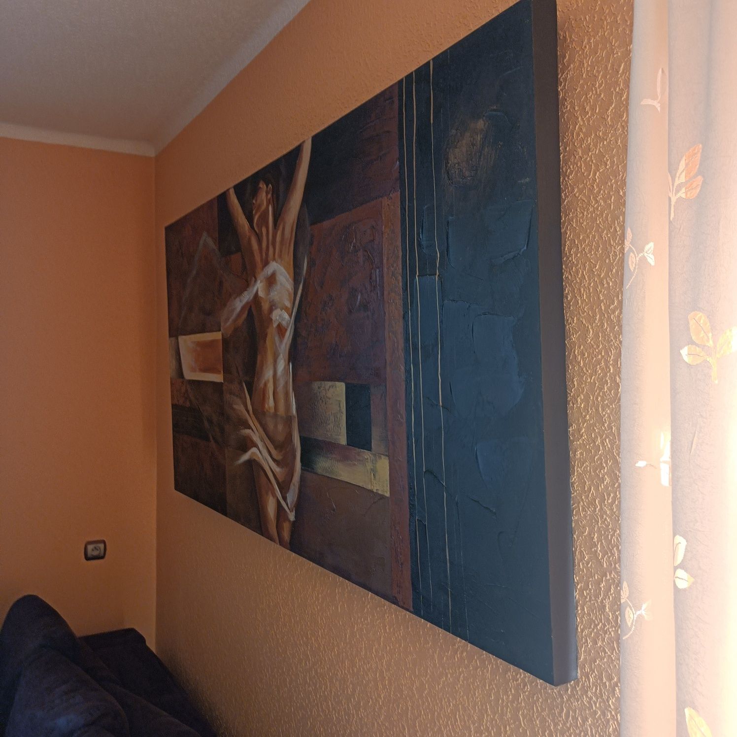 Obraz duży kobieta, akt, 100cmx200cm, akryl