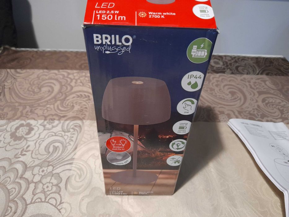 Brilo Lampa Stołowa Led Ładowana Usb